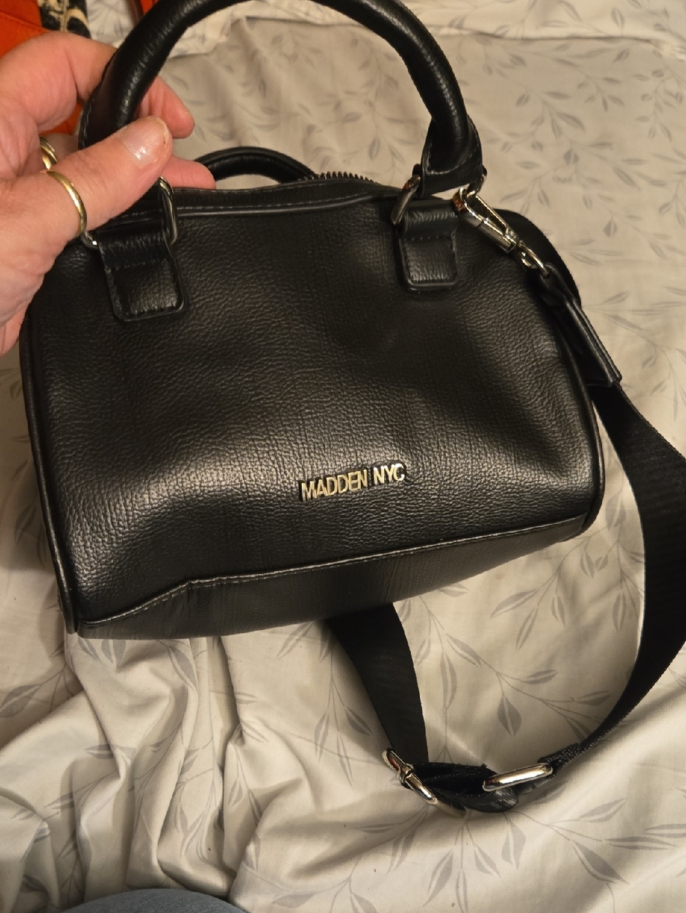 Madden NYC Black Pebble Crossbody Satchel